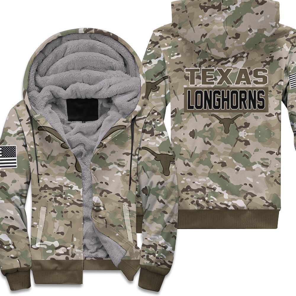 Texas Longhorns Camouflage Pattern 3d Unisex Fleece Hoodie Size Up To 6xl
