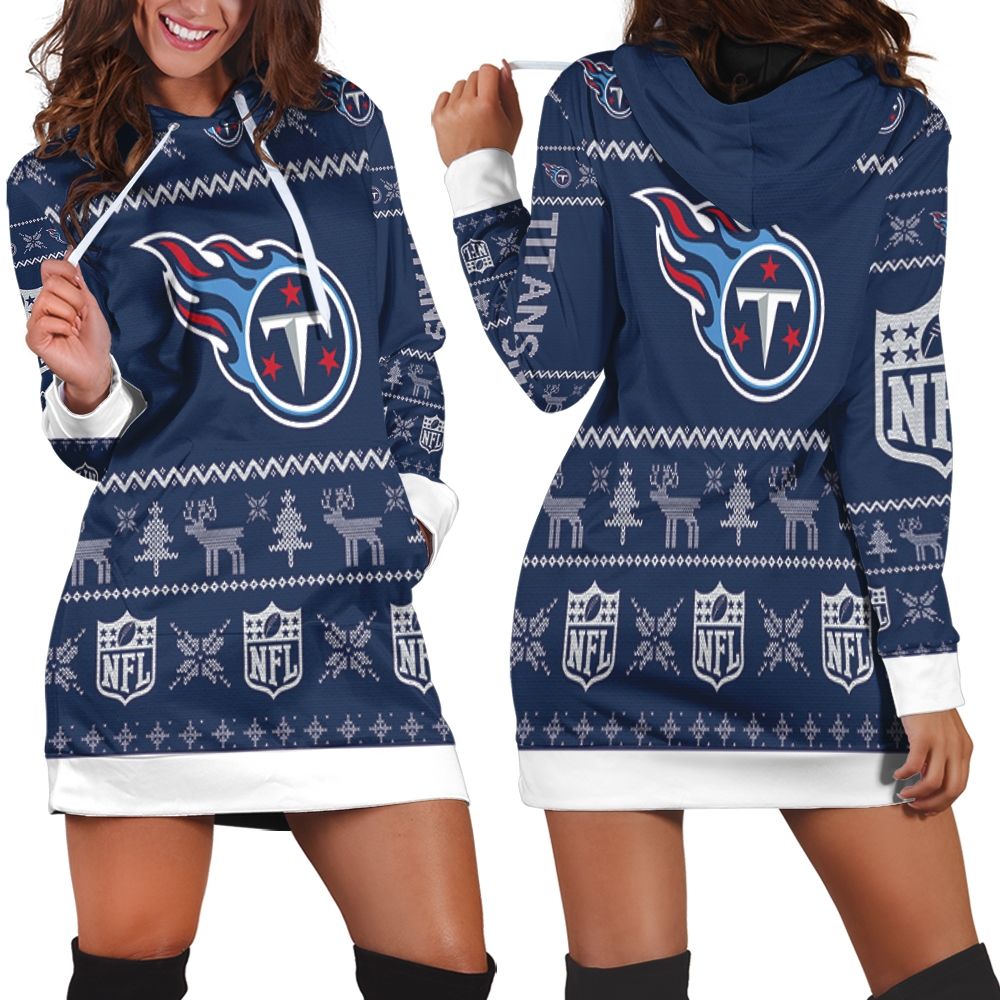 Tennessee Titans Nfl Ugly Sweatshirt Christmas 3d Back Hoodie Dress