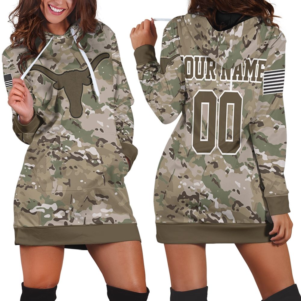 Texas Longhorns Camouflage Pattern 3d Personalized Hoodie Dress
