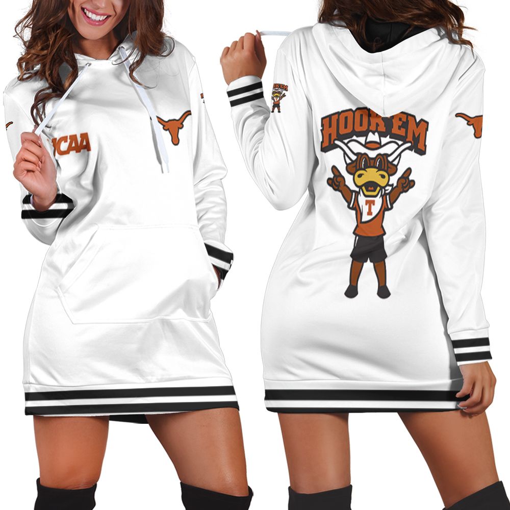 Texas Longhorns Ncaa Classic White With Mascot Logo Gift For Hoodie Dress