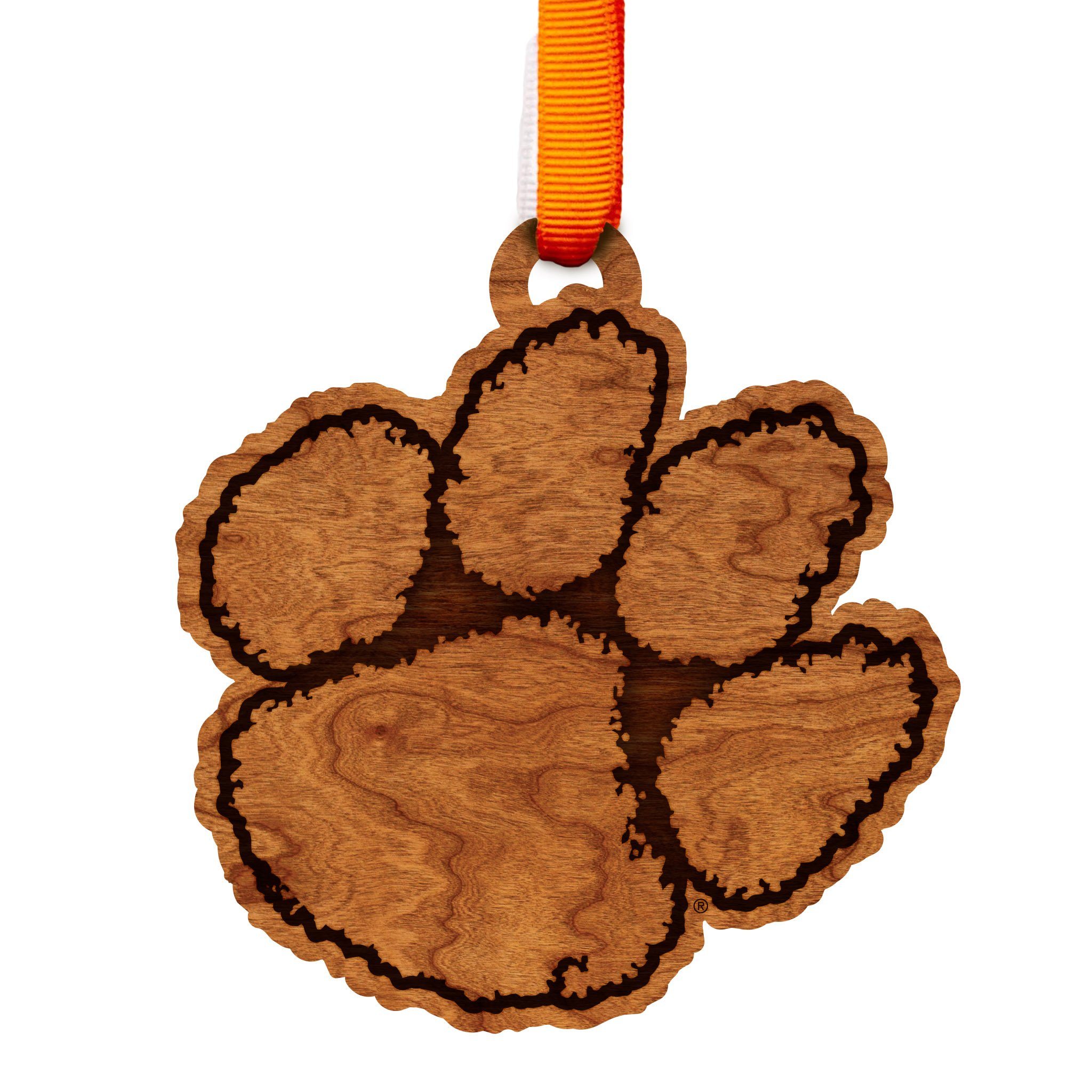 Clemson – Christmas Tree Ornaments – Tiger Paw Logo Cutout