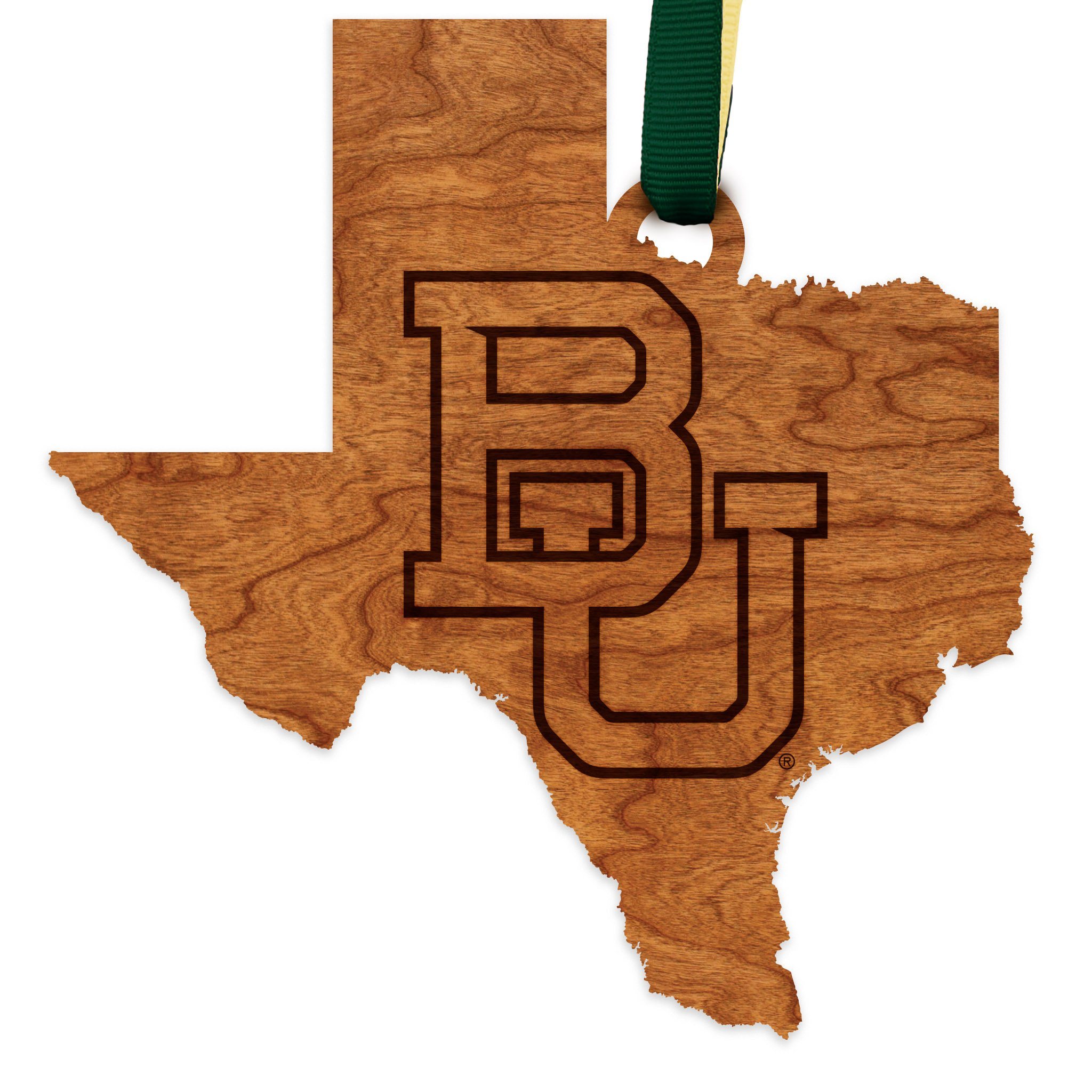 Baylor – Christmas Tree Ornaments – State Map With Block Bu