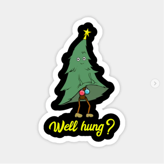 Naughty Christmas Tree Ornaments Funny Pun Xmas Magnet