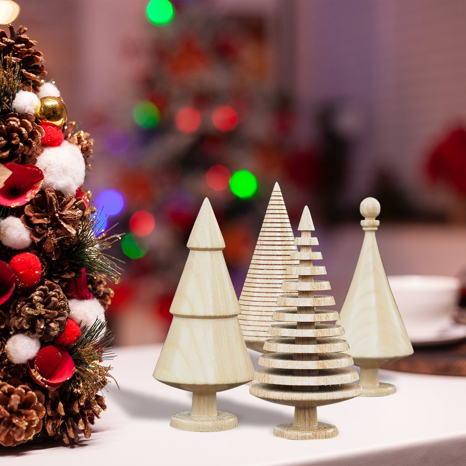 Handmade Wooden Christmas Trees – Scandi Style Christmas Table Decor Ornament
