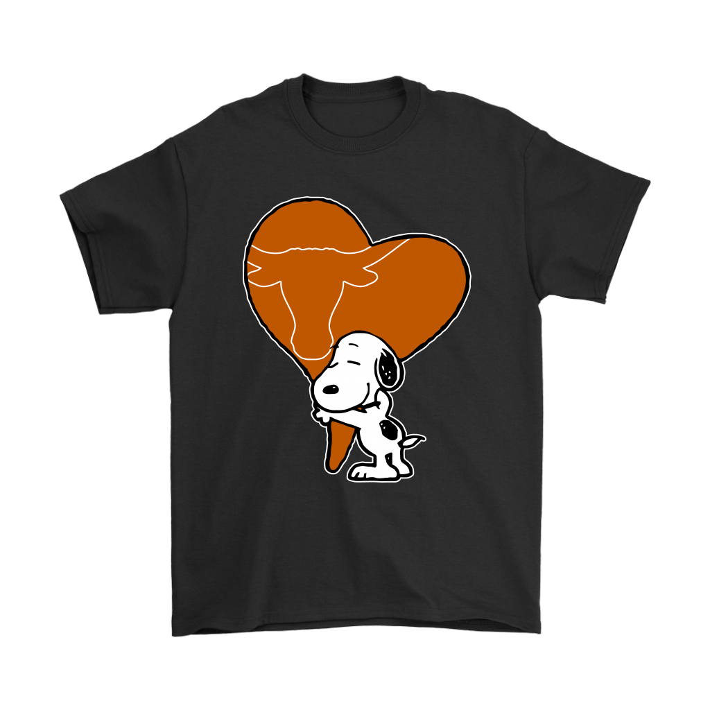 Snoopy Hugs The Texas Longhorns Heart Ncaa Men Women T-shirt, Hoodie, Sweatshirt | Size Up To 6xl
