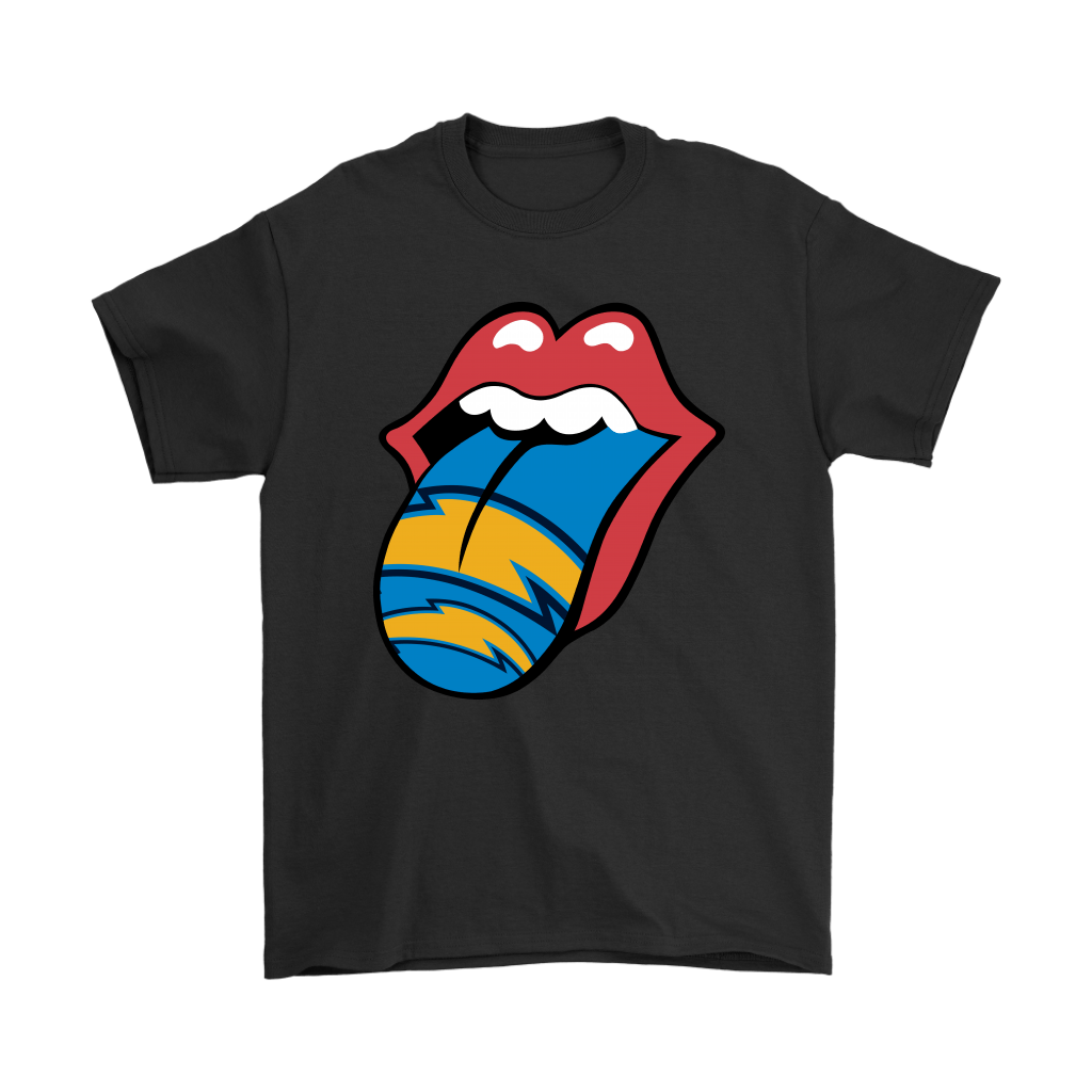 The Rolling Stones Logo X Los Angeles Chargers Mashup Nfl Men Women T-shirt, Hoodie, Sweatshirt | Size Up To 6xl