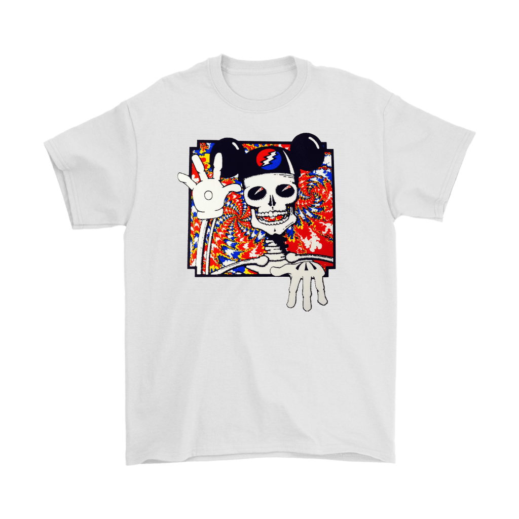 Grateful Dead skull and Mickey Mouse skeleton shirt, hoodie