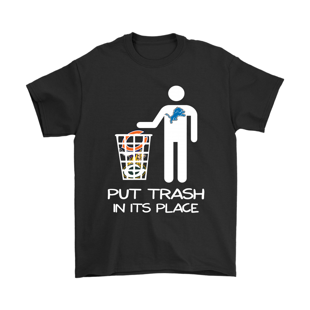 Detroit Lions Put Trash In Its Place Funny NFL Youth T-Shirt 