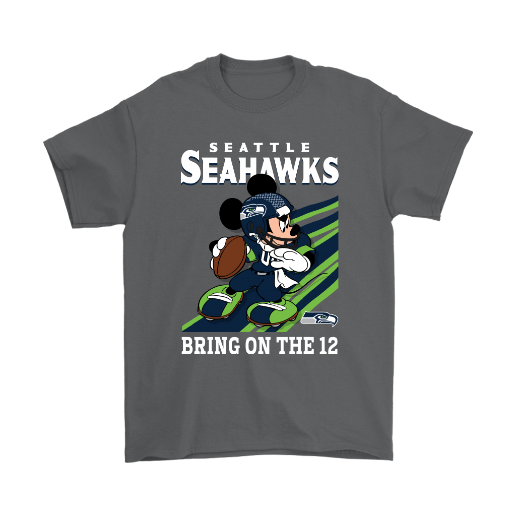 Seattle Seahawks Slogan Bring On The 12 Mickey Mouse T-Shirt - T-shirts Low  Price