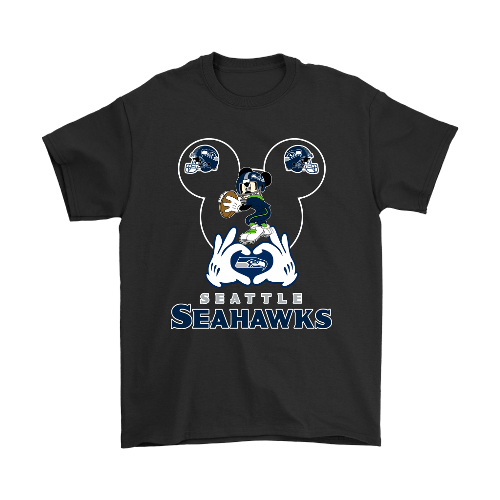 I Love The Seahawks Mickey Mouse Seattle Seahawks T-Shirt - T