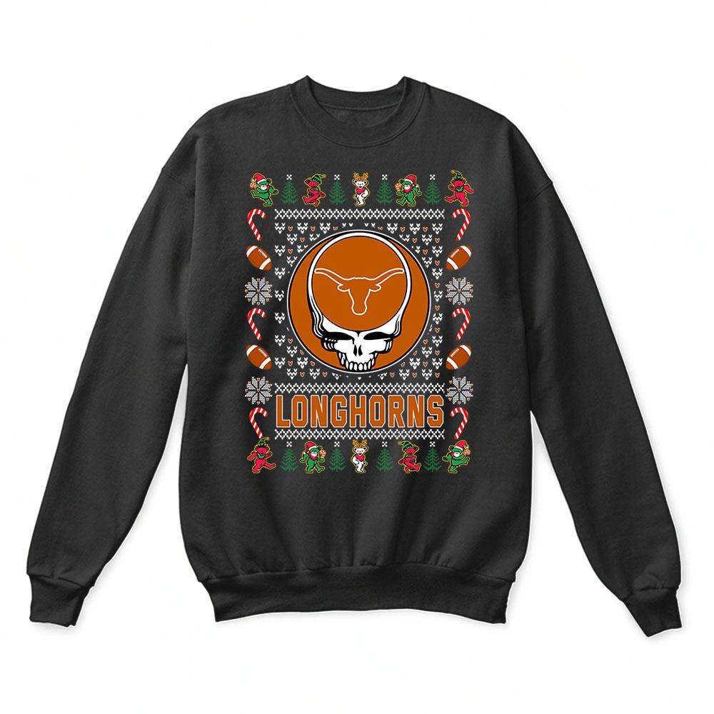 Texas Longhorns X Grateful Dead Christmas Ugly Sweater | Size Up To 6xl