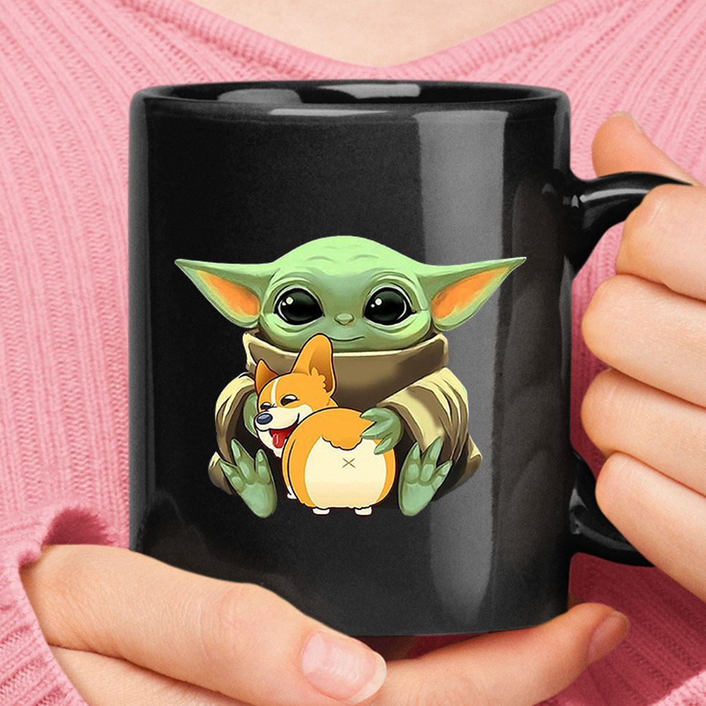 Baby Yoda Hugs The Corgi Dog Star Wars Mug – Ceramic Mug 11oz, 15oz