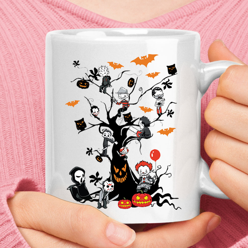 Gather Around The Living Halloween Tree Horror Killers Mug – Ceramic Mug 11oz, 15oz