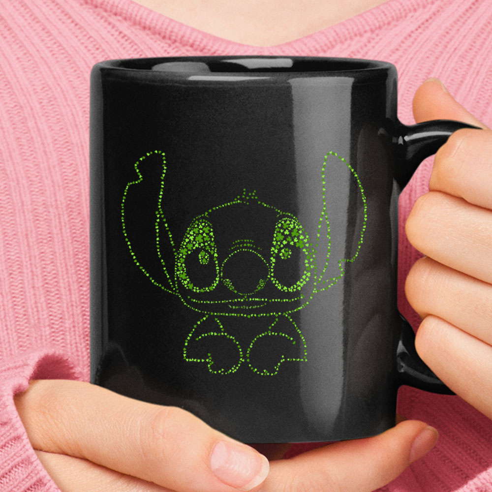Green Stitch Irish Saint Patricks Day Disney Black Mug – Ceramic Mug 11oz, 15oz