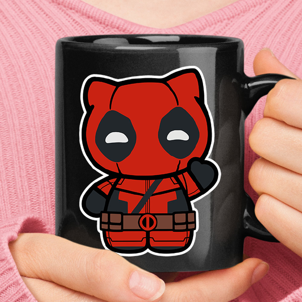 Hi- Yukio Marvel Deadpool Hello Kitty Black Mug – Ceramic Mug 11oz, 15oz