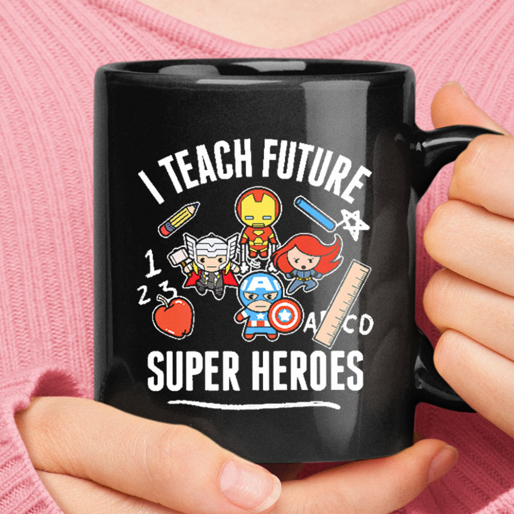 I Teach Future Super Hero Chibi Marvel Avengers Black Mug – Ceramic Mug 11oz, 15oz