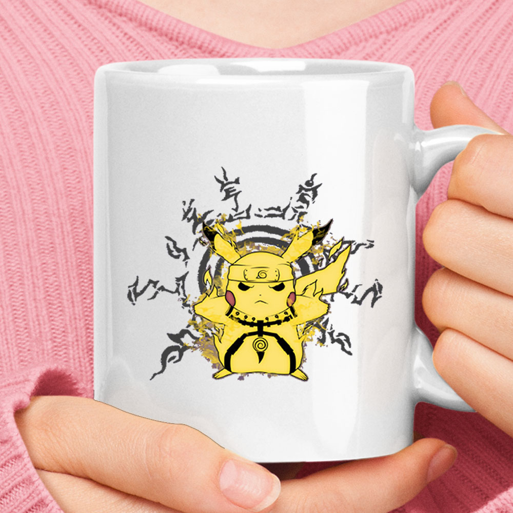Sage Pikachu Sage Mode Naruto Pokemon Mashup White Mug – Ceramic Mug 11oz, 15oz