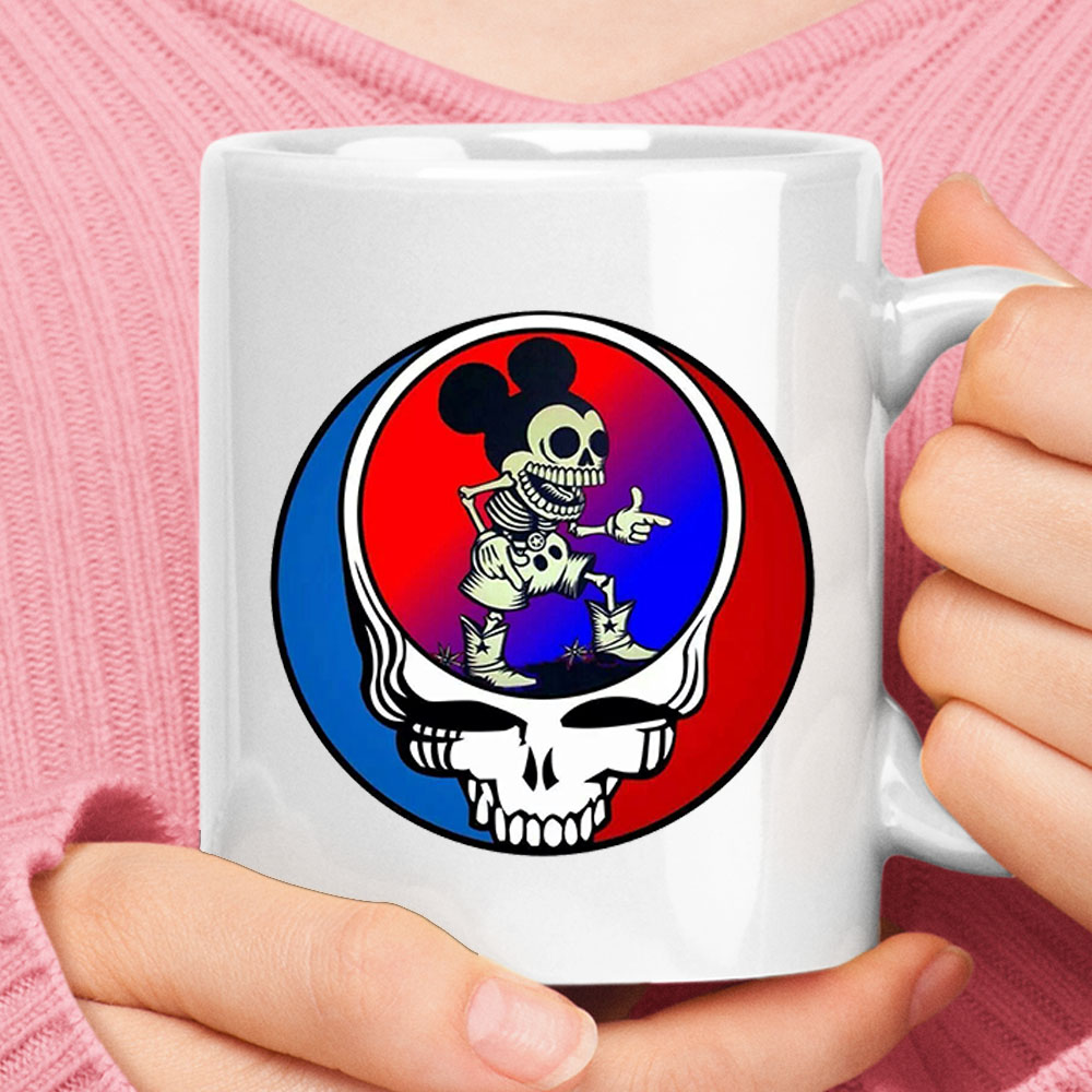 Skeleton Mickey Mouse Grateful Dead Halloween Mug – Ceramic Mug 11oz, 15oz