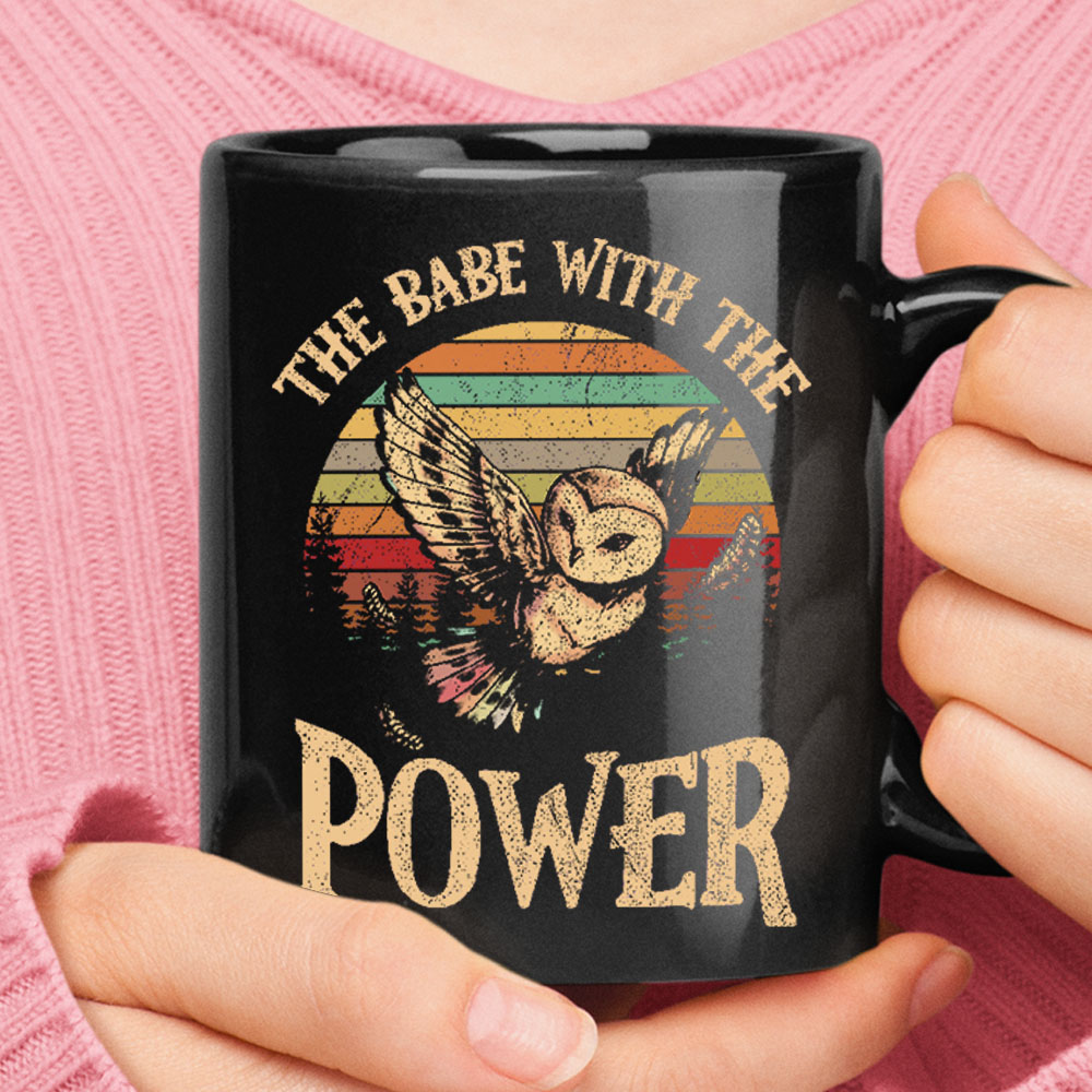 The Babe With The Power David Bowie Owl Vintage Black Mug – Ceramic Mug 11oz, 15oz