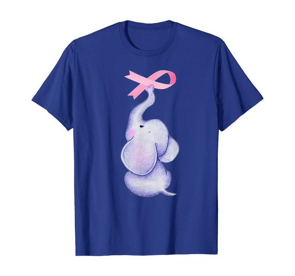Breast Cancer Elephant Shirt Pin Ribbon Survivor Gift T Shirt New