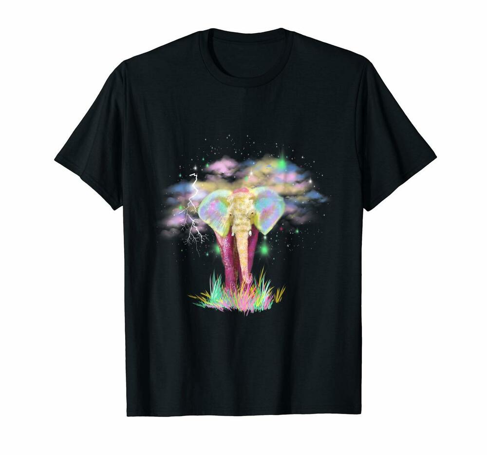 Colorful Shirt Hawaiian For Woman Men Elephant Shirt Black