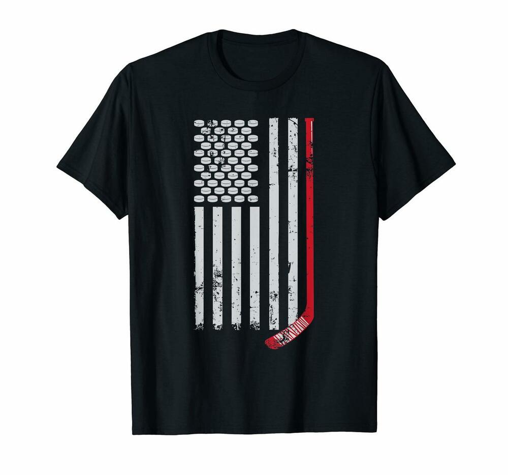 Ice Hockey Stick And Puck American Flag Athletic T-shirt, Hoodie, Sweatshirt
