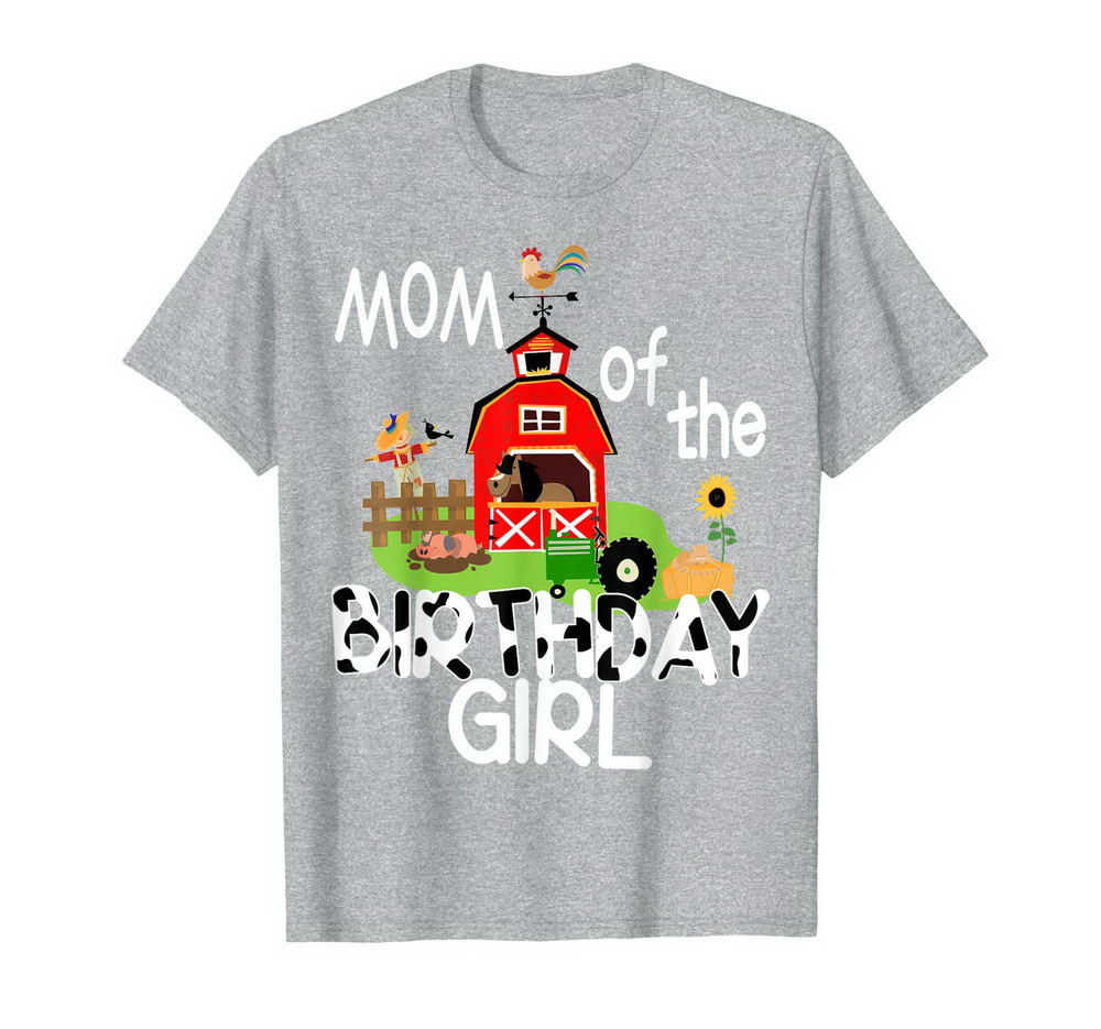 Mom Of The Birthday Girl Cow Shirt Farm Barnyard Party Gift New