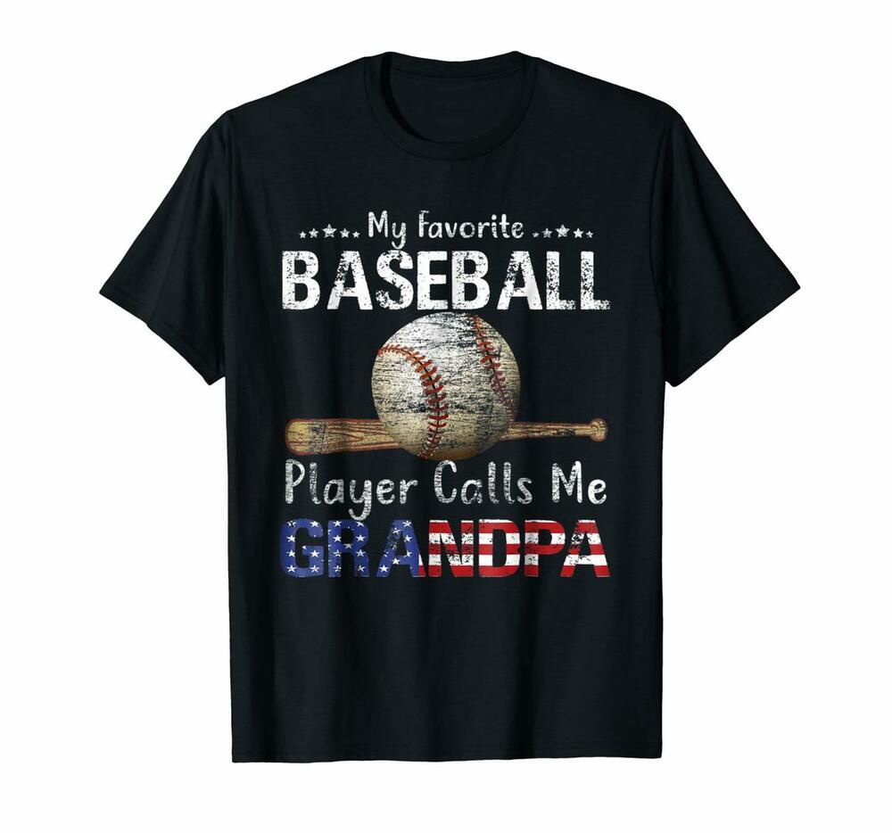 My Favorite Baseball Grandpa Fathers Day American Flag Tshi