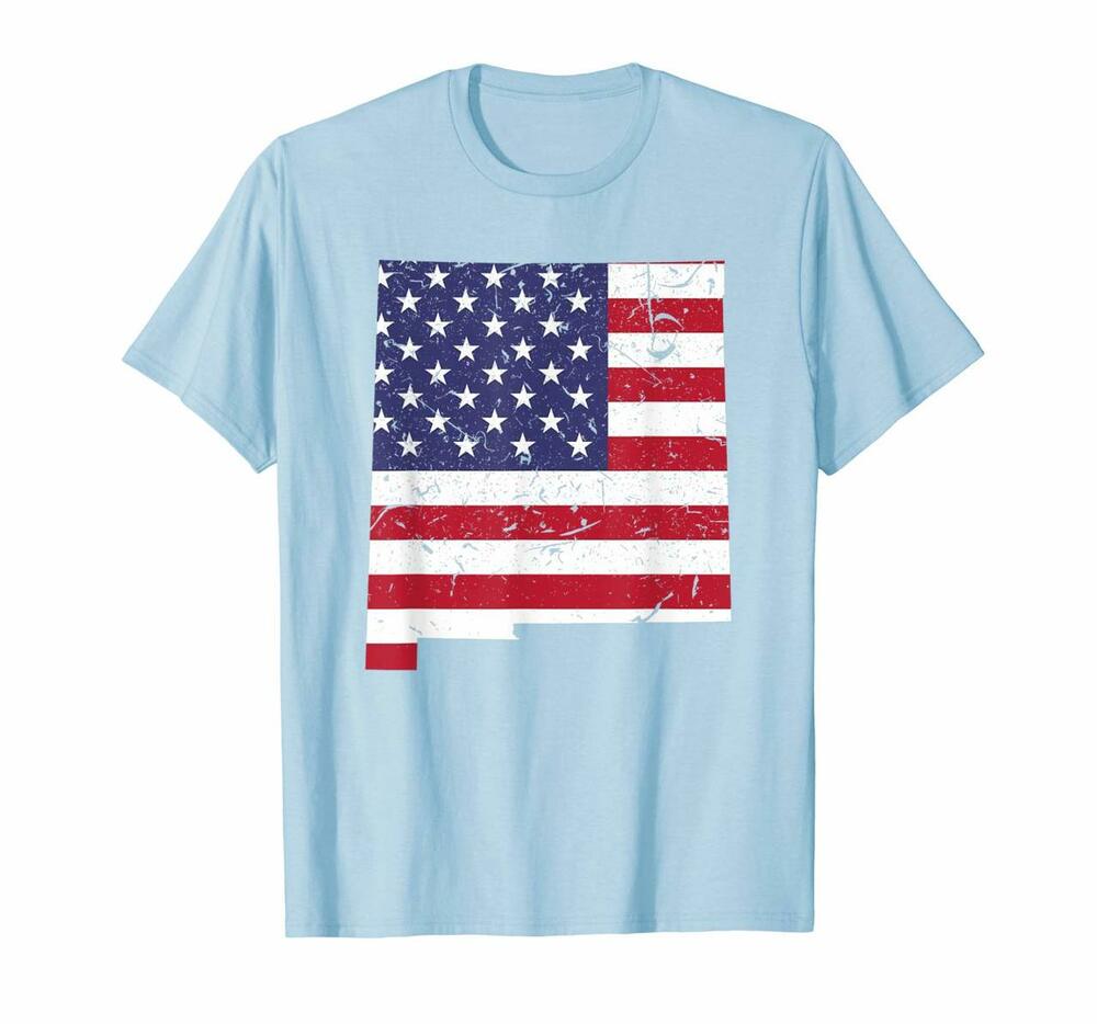 New Mexico Map State American Flag Shirt 4th Of July Pride