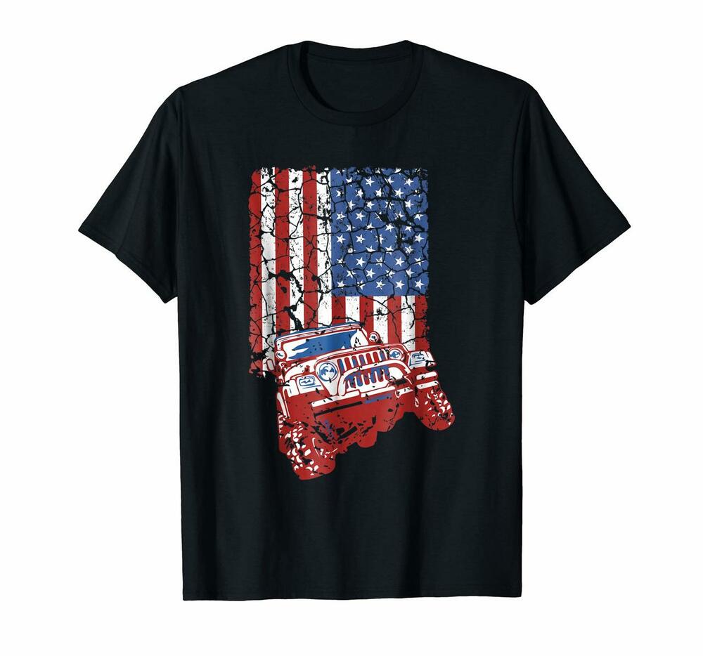 Off Road Driving American Flag T Shirt For Jeep 4×4 Drivers