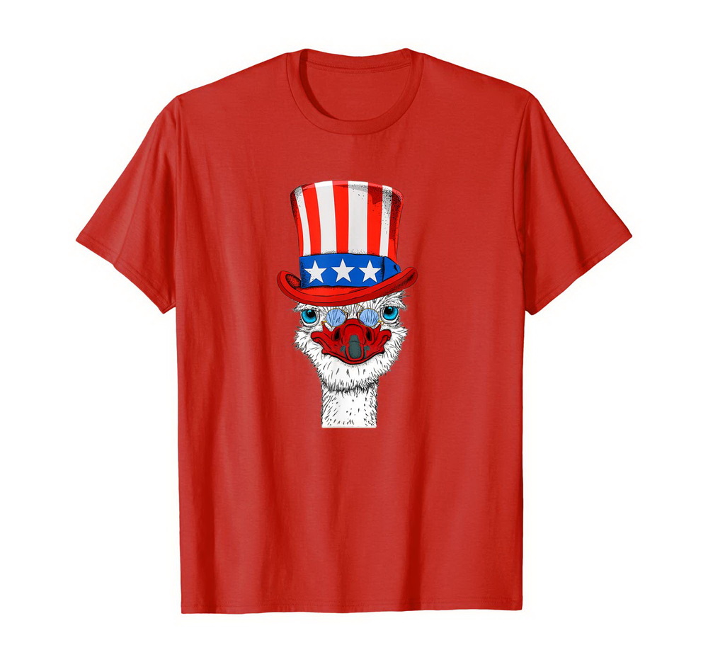 Ostrich Hat American Flag 4th Of July T-shirt, Hoodie, Sweatshirt New