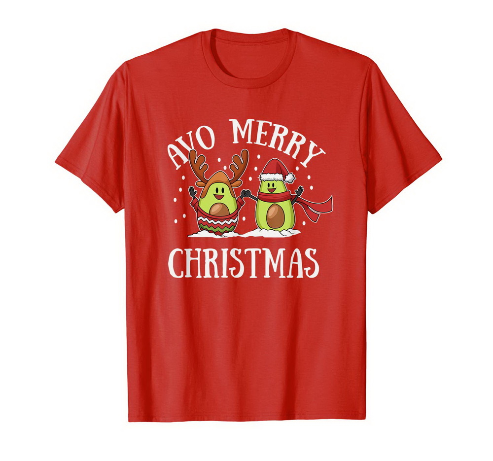 Avo Merry Christmas T-shirt, Hoodie, Sweatshirt Cute Avocados Funny Vegan Gifts New