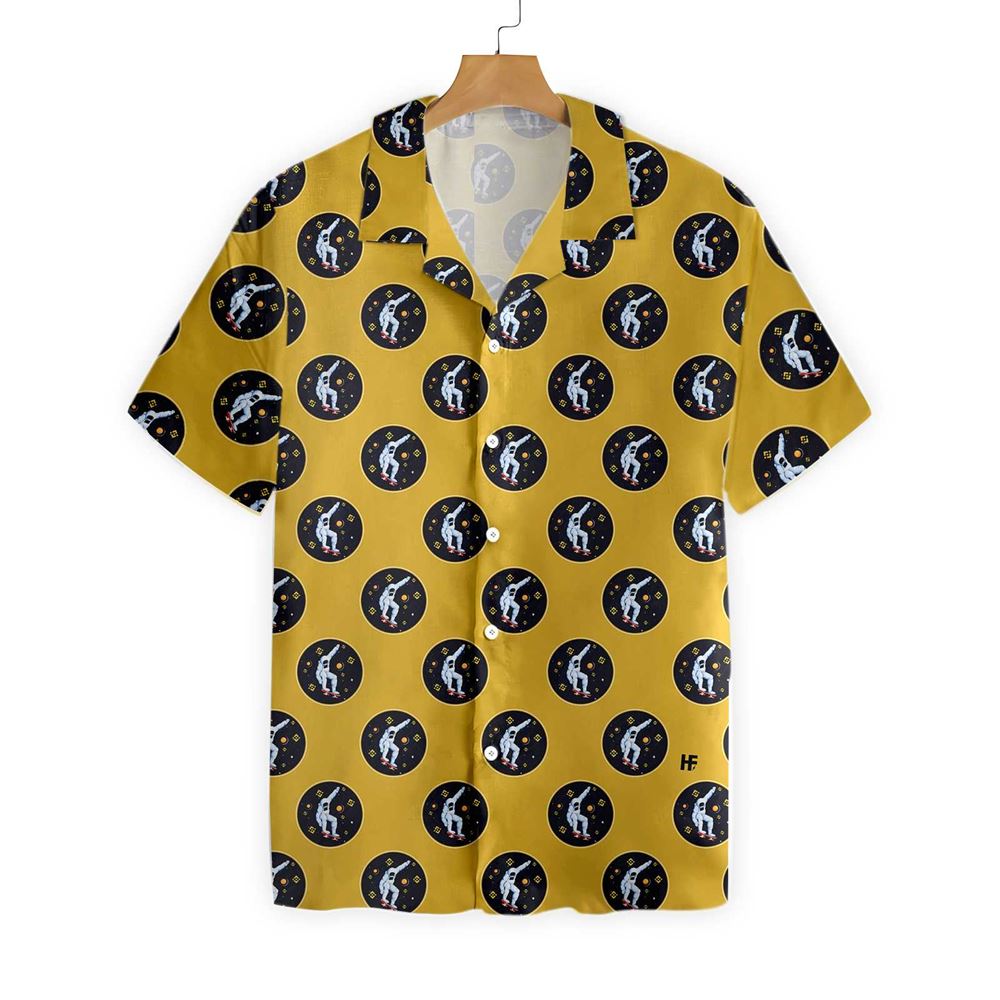 Astronaut Binance Coin Moon Pattern Hawaiian Shirt