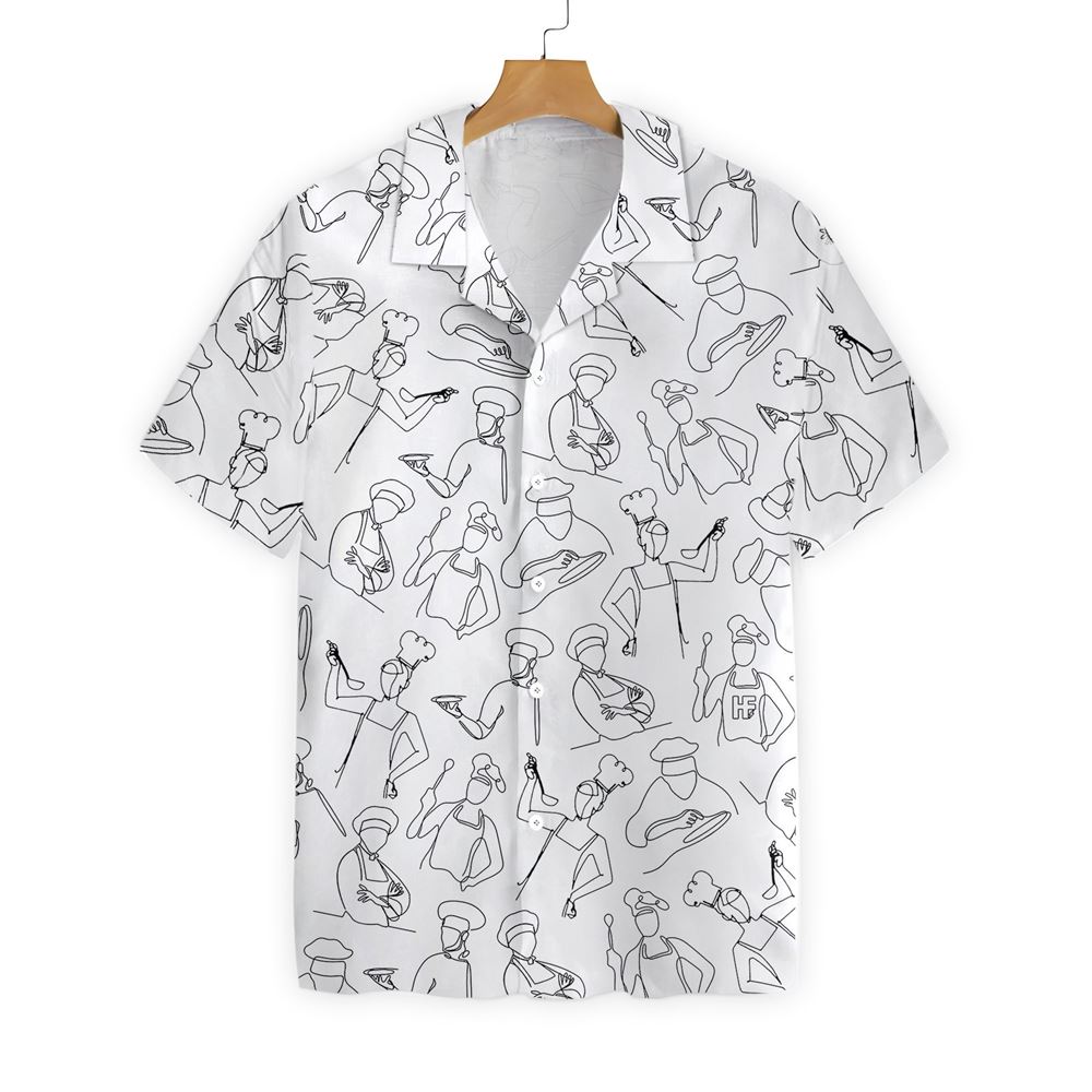 Abstract Chef Drawing Hawaiian Shirt
