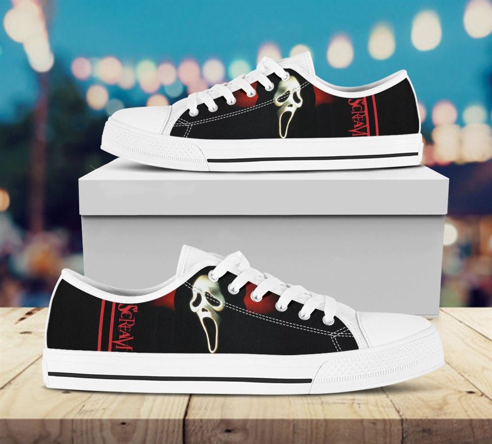 Scream Ghostface Horror Movie Lowtop Canvas Shoes Birthday Unisex Gift Idea