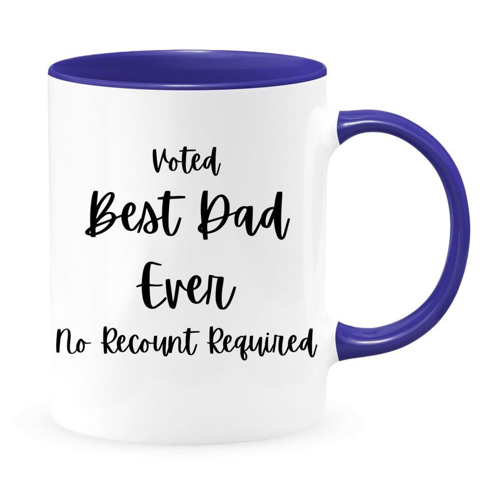 Voted Best Dad Ever Fathers Day Or Dad Birthday Gift Coffee Or Tea Mug
