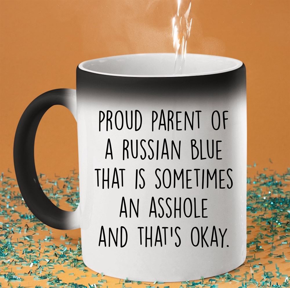 Russian Blue Cat Mom Color Changing Mug Russian Blue Magic Mug Cat Dad Heat