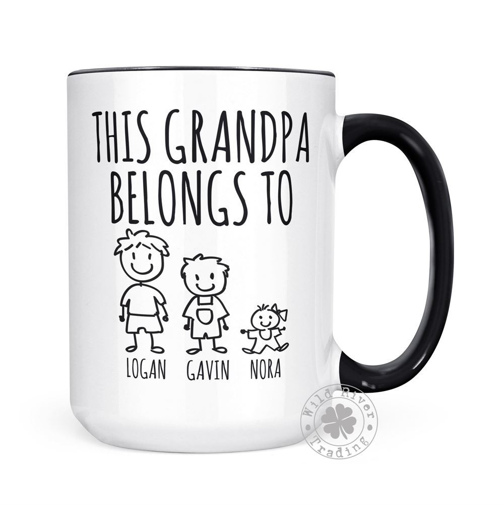 Grandpa Mug With Kids Names Personalized Coffee Mug This Grandpa Belongs To
