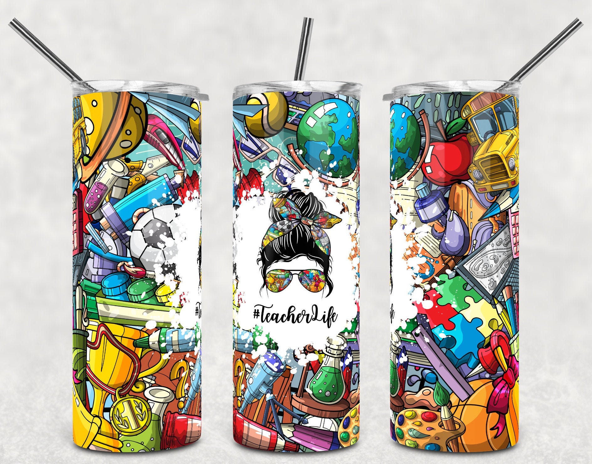 Teacher life tumbler sublimation. Skinny tumbler design