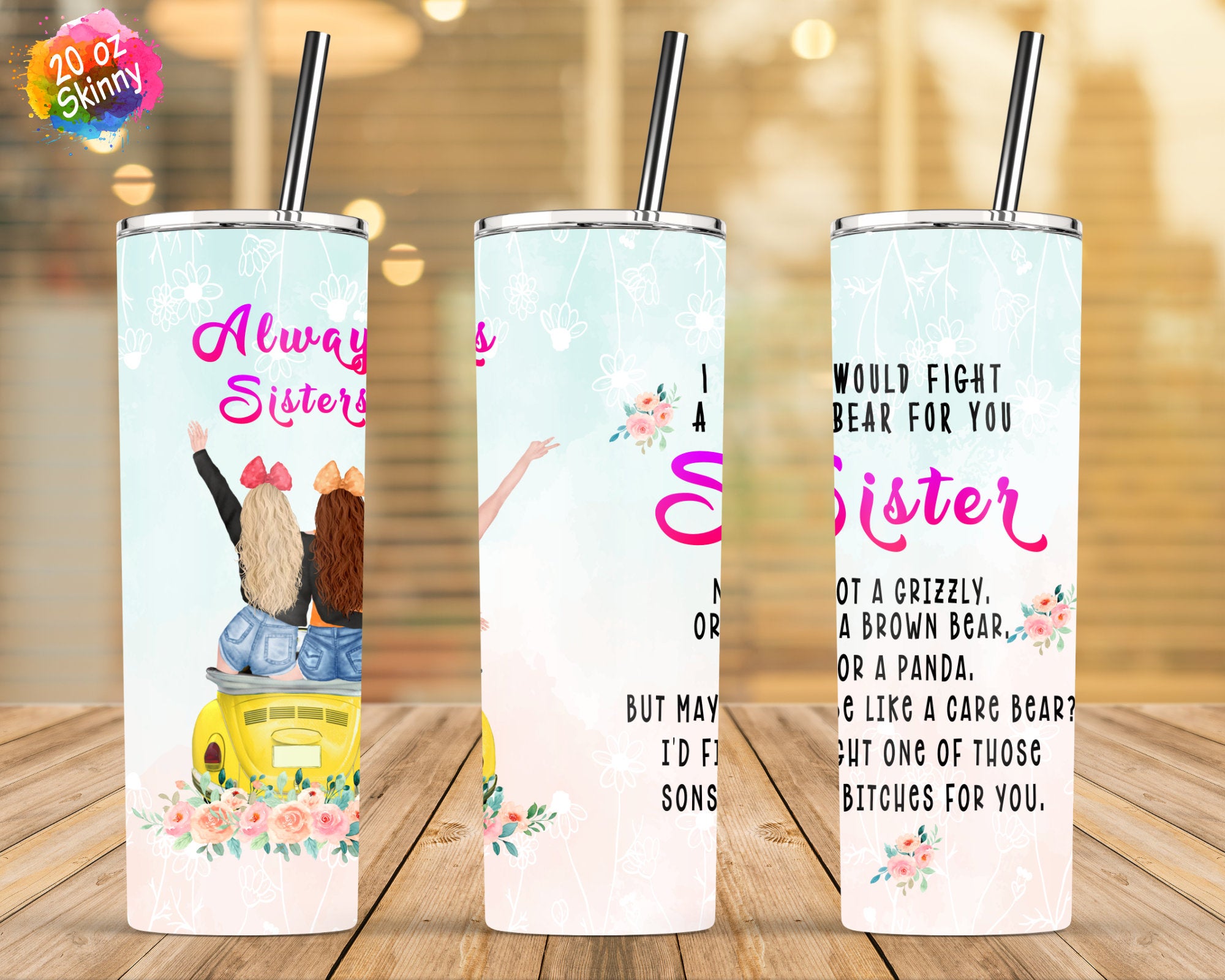 Panda Tumbler PNG | 20oz skinny tumbler PNG | Kids Tumbler Wrap