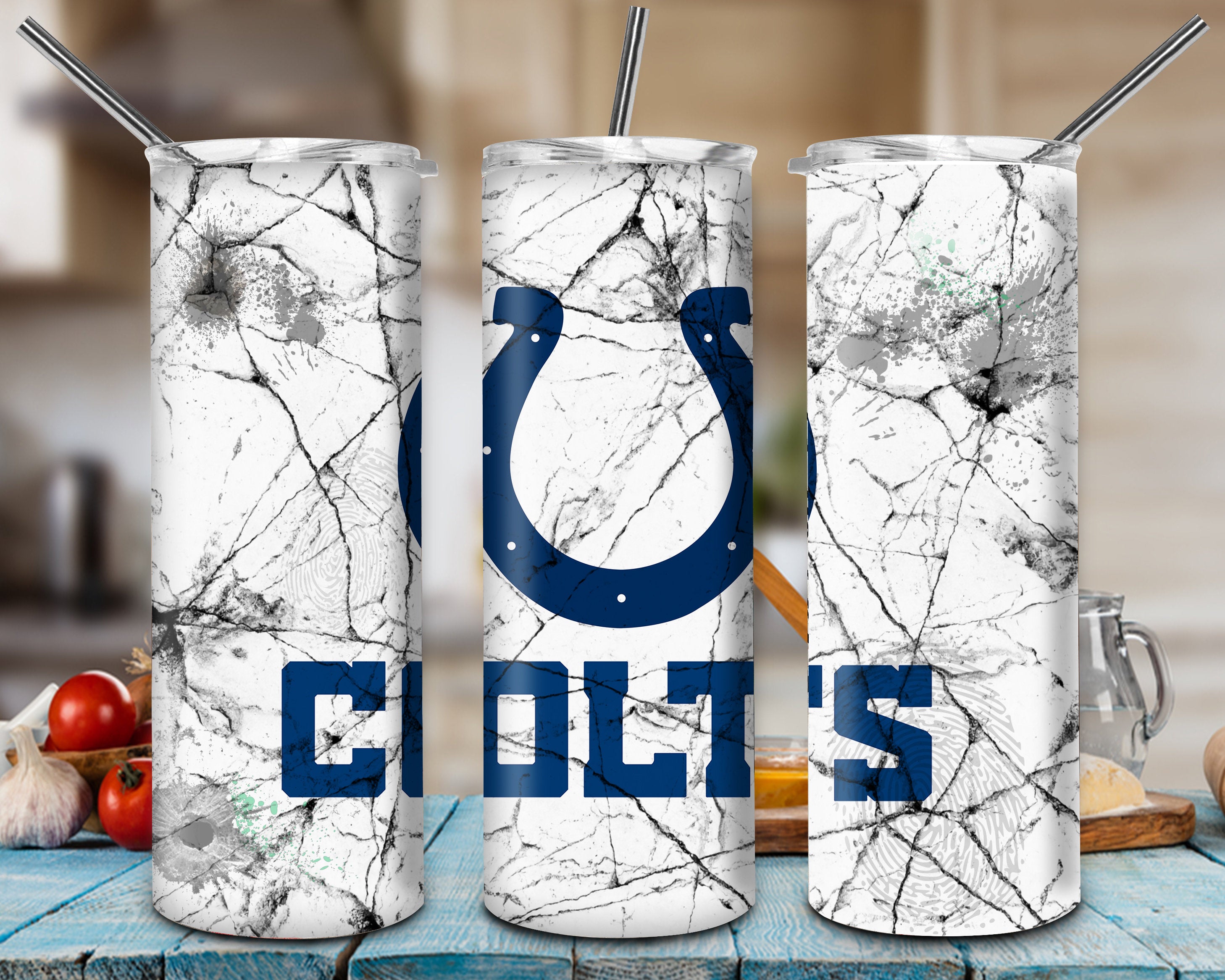 Indianapolis Colts 20oz Skinny Stainless Steel Tumbler