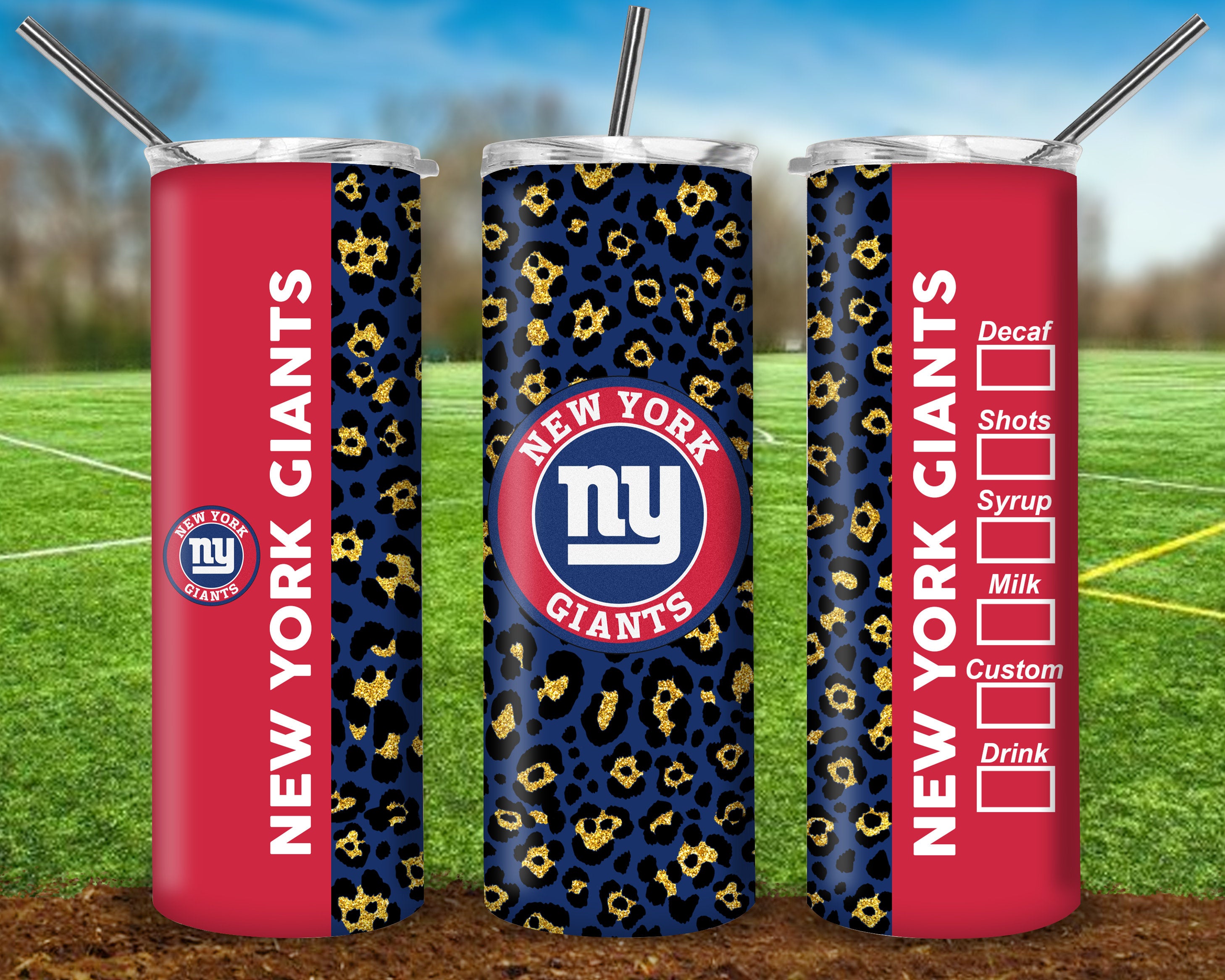 New York Giants Tumbler | NY Giants Tumbler | NFL Tumbler | Sports Team  Tumbler | Gifts for Him | Football Gifts | 20 oz Skinny Tumbler