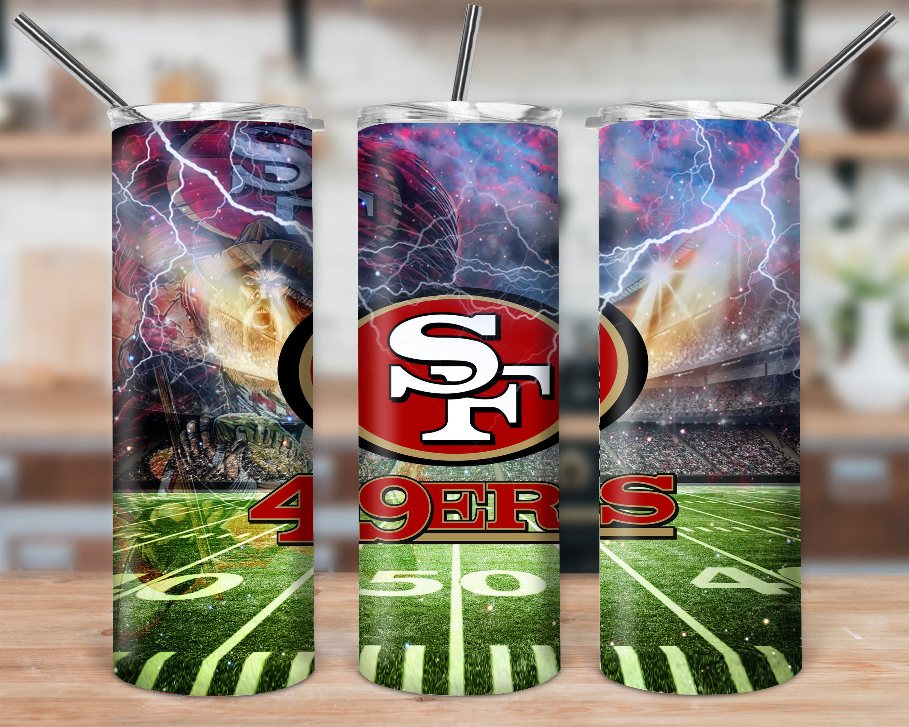 20 oz. Sublimated Skinny Tumbler - 49ers design 2