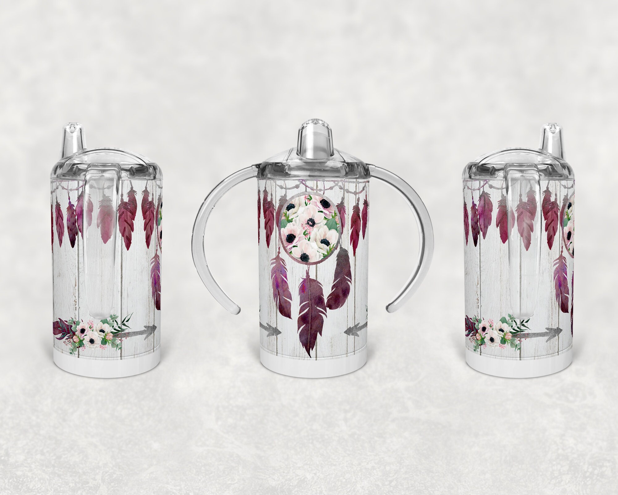 Straight Sippy Cup Maroon Dream Catcher Tumblers