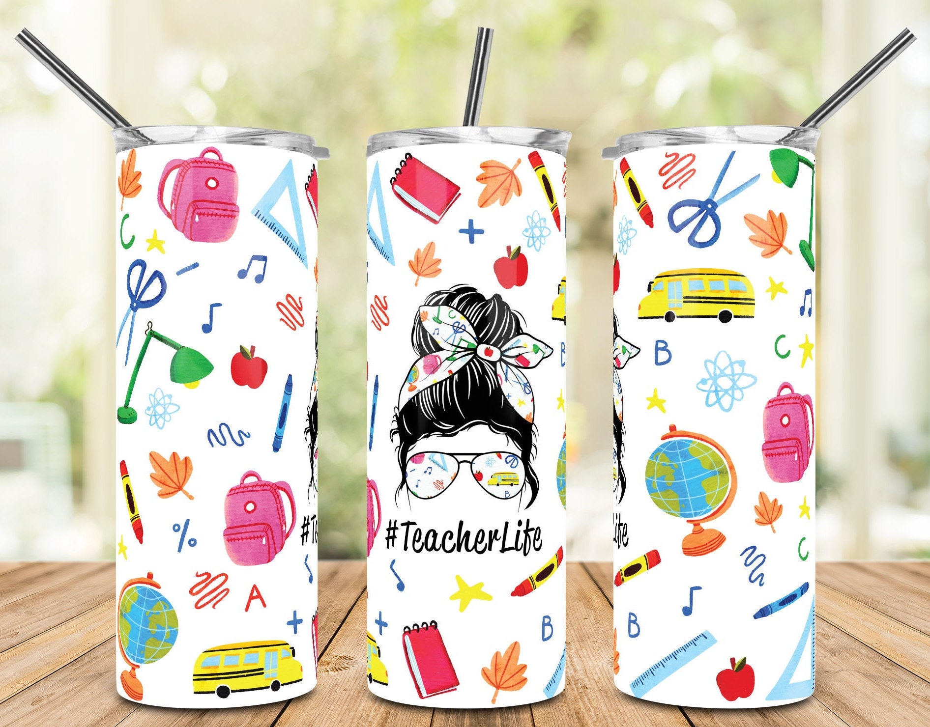 Teacher life tumbler sublimation. Skinny tumbler design