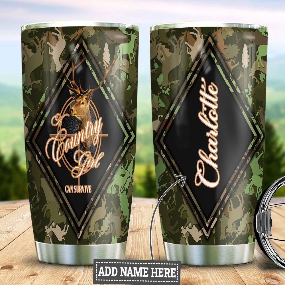 Country Girl Hunting Personalized Ta Stainless Steel Tumbler