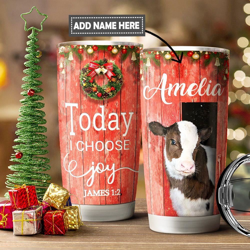Cow Faith Christmas Personalized Stainless Steel Tumbler