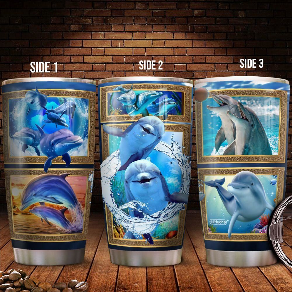 3d Picture Dolphin Stainless Steel Tumbler