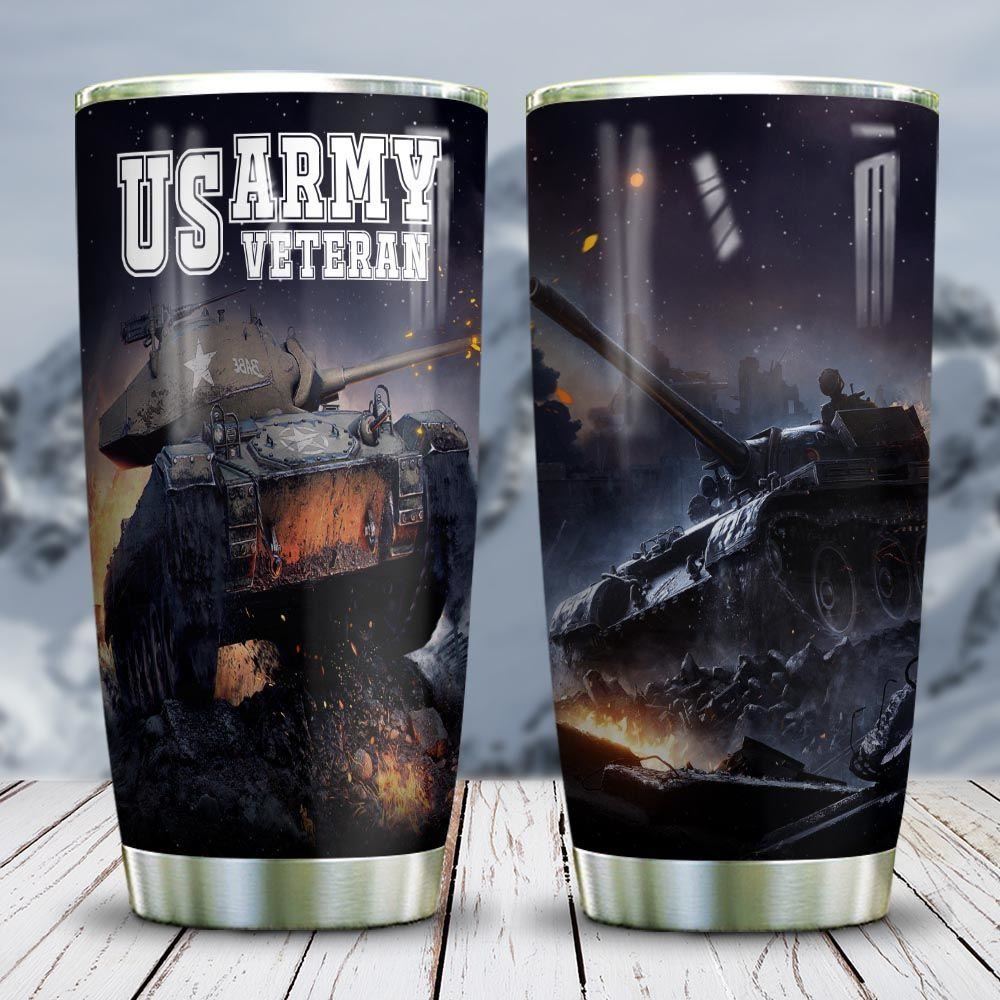 3d Picture Us Army Veteran Stainless Steel Tumbler