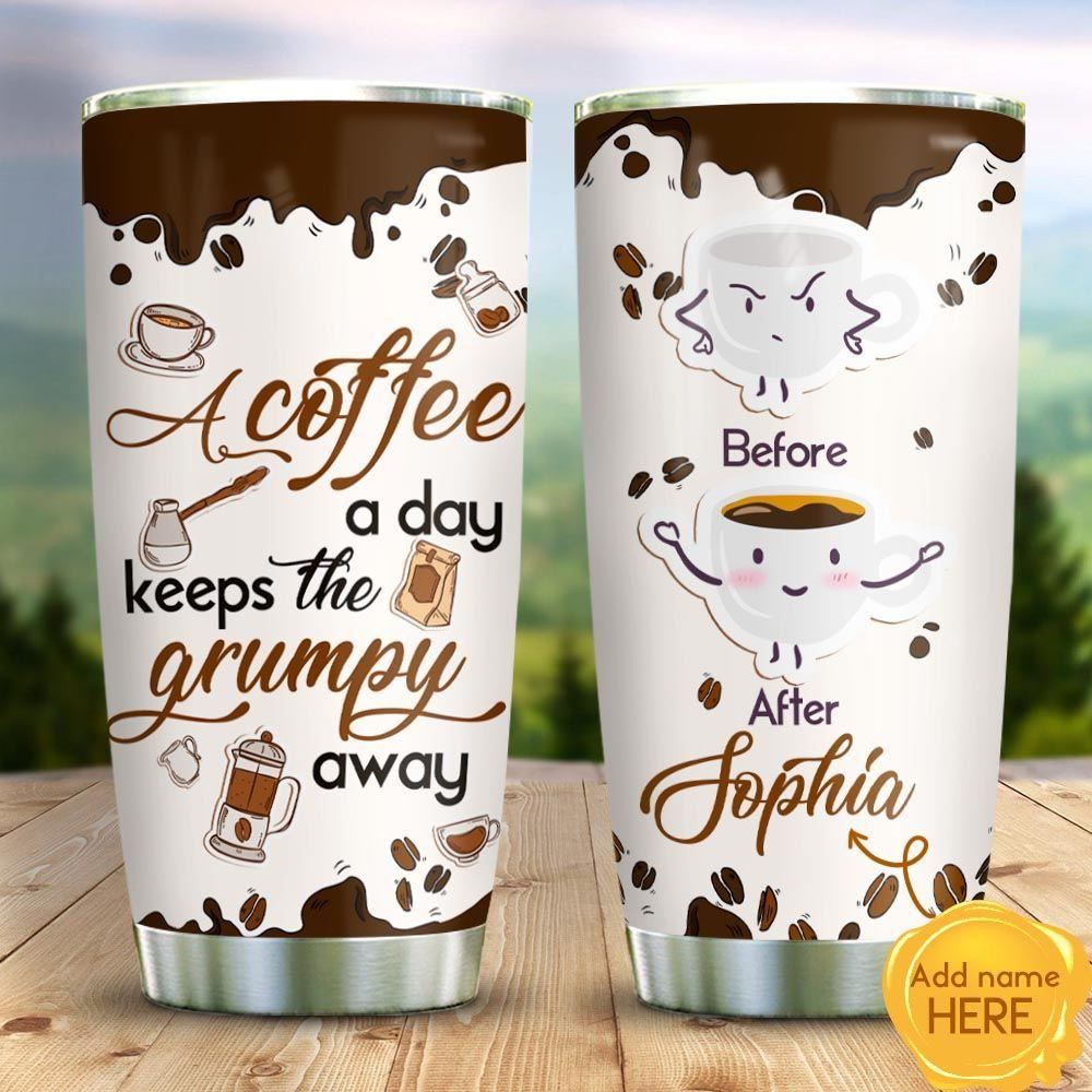 A Coffee Day Personalized Stainless Steel Tumbler
